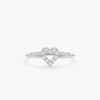 925 Sterling Silver Diamond Heart Outline Ring - Image 2