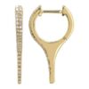 925 Sterling Silver Diamond Hoop Double Line Spike Earring