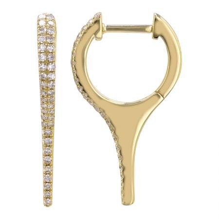925 Sterling Silver Diamond Hoop Double Line Spike Earring