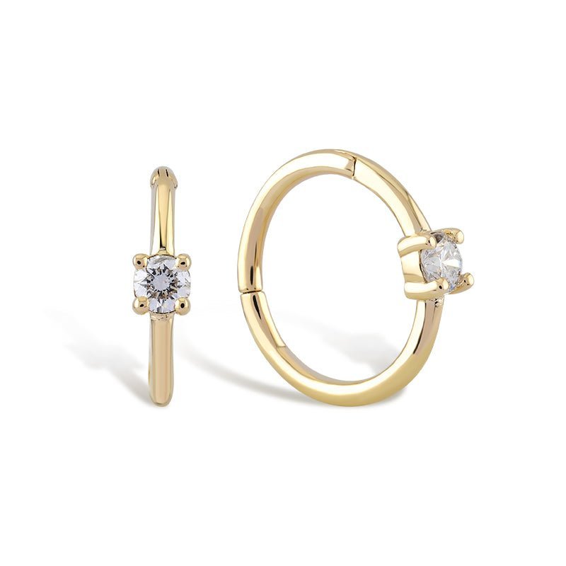 925 Sterling Silver Diamond Hoop Earring