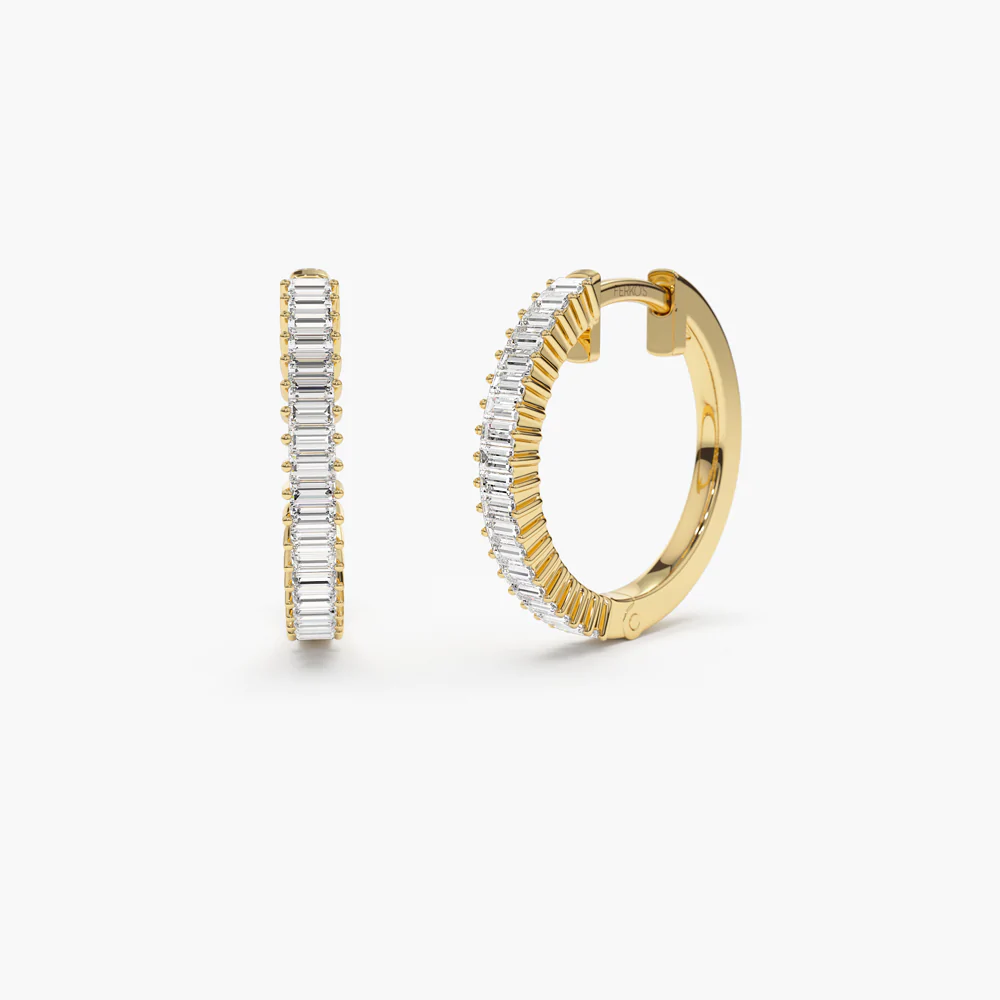 925 Sterling Silver Diamond Hoop Earrings for Women