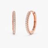 925 Sterling Silver Diamond Hoop Earrings