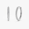 925 Sterling Silver Diamond Hoop Earrings - Image 5