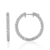 925 Sterling Silver Diamond Hoop Earrings