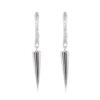 925 Sterling Silver Diamond Hoop With Long Spike Drop - Image 2