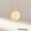Engraved horoscope medallion pendant necklace for astrology lovers