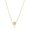 925 Sterling Silver Diamond Illusion Heart Chain Necklace