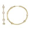 Sterling silver hoop earrings with an all-around stone setting