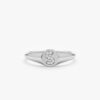 925 Sterling Silver Diamond Initial Signet Ring - Image 2