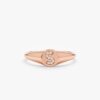 925 Sterling Silver Diamond Initial Signet Ring - Image 3