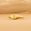 925 Sterling Silver Diamond Initial Signet Ring - Image 6