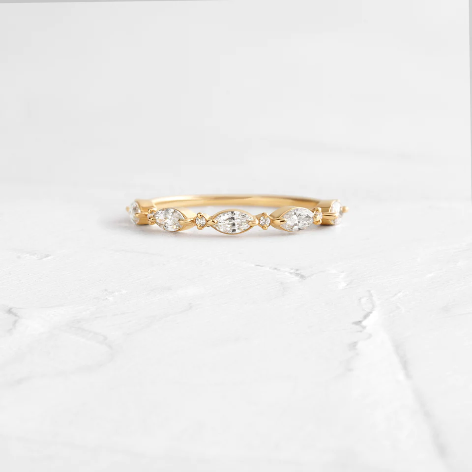 925 Sterling Silver Diamond Interwoven Band