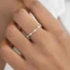 Pave CZ interwoven ring with a balanced, elegant finish