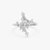 Silver ring with prong-set premium CZ diamond sparkle