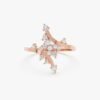 Nature-inspired ring with slender vine-style band and accents