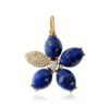 Sterling silver flower pendant with lapis and diamond details