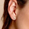 925 sterling silver earrings with pave-set diamond details