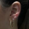 Leaf stud earrings with Premium CZ Diamond pave detailing