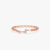 925 Sterling Silver Diamond Lightning Bolt Chain Ring - Image 3