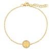 925 Sterling Silver Diamond Line Fluted Disc Chain Bracelet
