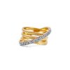 925 Sterling Silver Diamond Line Triple Row Ring