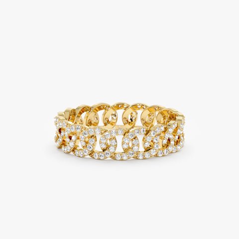 925 Sterling Silver Diamond Link Chain Eternity Ring
