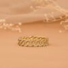 925 Sterling Silver Diamond Link Chain Eternity Ring - Image 5