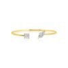 925 Sterling Silver  Diamond Marquise Cushion Bangle