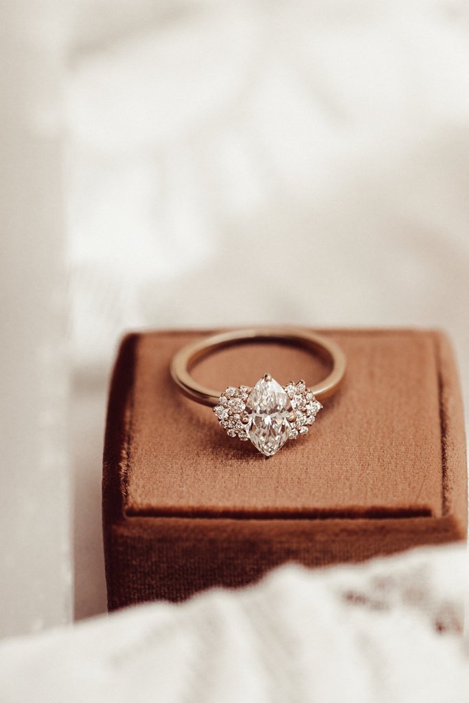 925 Sterling Silver Diamond Marquise Ring