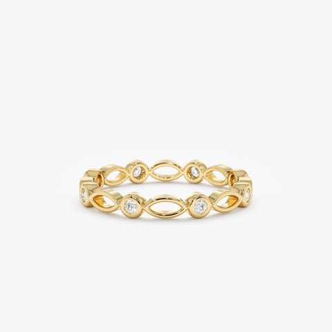 925 Sterling Silver Diamond Marquise Shape Eternity Ring