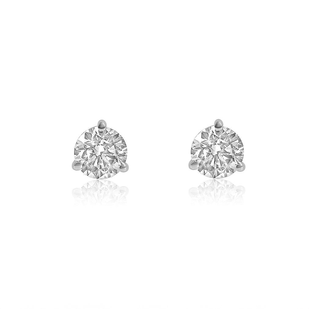 925 Sterling Silver Diamond Martini Earring