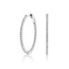 925 sterling silver oval hoop earrings with diamond accents