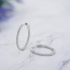 Medium oval hoop earrings with pave-set premium CZ diamonds
