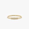 925 Sterling Silver Diamond Mini Bar Ring