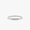 925 Sterling Silver Diamond Mini Bar Ring - Image 2