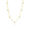 925 Sterling Silver Diamond Mini Trio Pear Drop Ball Necklace