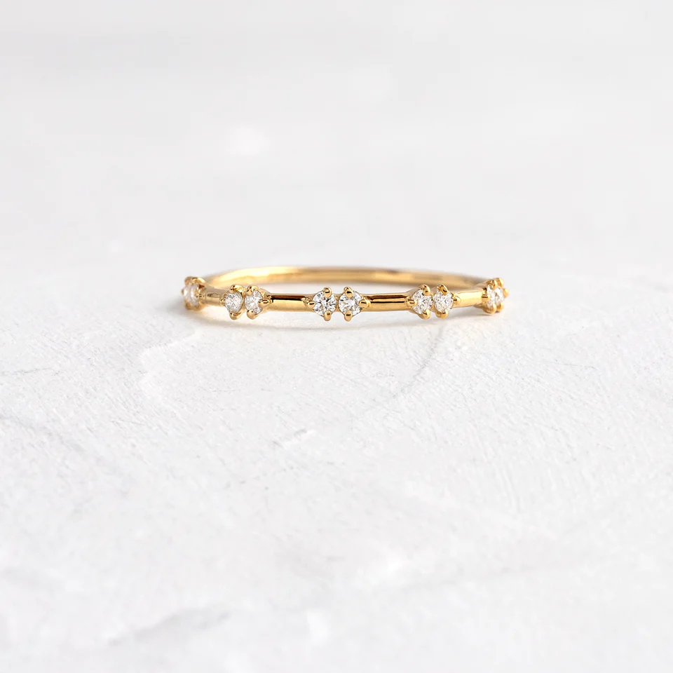 925 Sterling Silver Diamond Minuet Ring