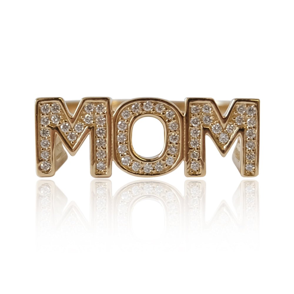 925 Sterling Silver Diamond Mom Ring