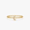 925 Sterling Silver Diamond Moon Chain Ring