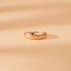 925 Sterling Silver Diamond Moon Star Brushed Dome Ring - Image 6