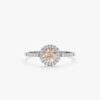 925 Sterling Silver Diamond & Morganite Engagement Ring - Image 2