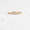 Gold plated ring with a clean Morse code inspired initial motif