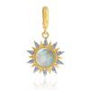 925 Sterling Silver Diamond Mother of Pearl Sun Pendant