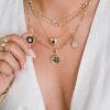 925 Sterling Silver Diamond Mother of Pearl Sun Pendant - Image 2