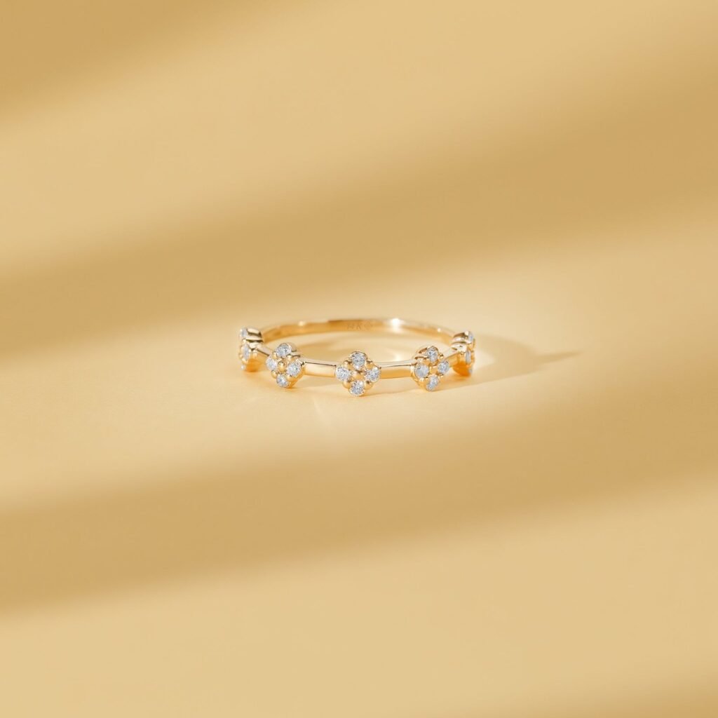 925 Sterling Silver Diamond Multi Clover Ring