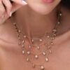 925 Sterling Silver Diamond Multi Heart and Pear Drop Necklace - Image 2