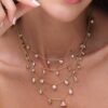 Gold-plated sterling silver necklace with premium CZ diamond hearts