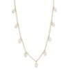 925 Sterling Silver Diamond Multi Marquise Drop Necklace