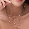 925 Sterling Silver Diamond Multi Marquise Drop Necklace - Image 2