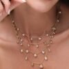 925 Sterling Silver Diamond Multi Pear Drop Necklace - Image 2